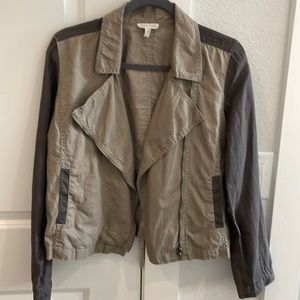 Eileen Fischer Organic Linen Taupe Moro Jacket